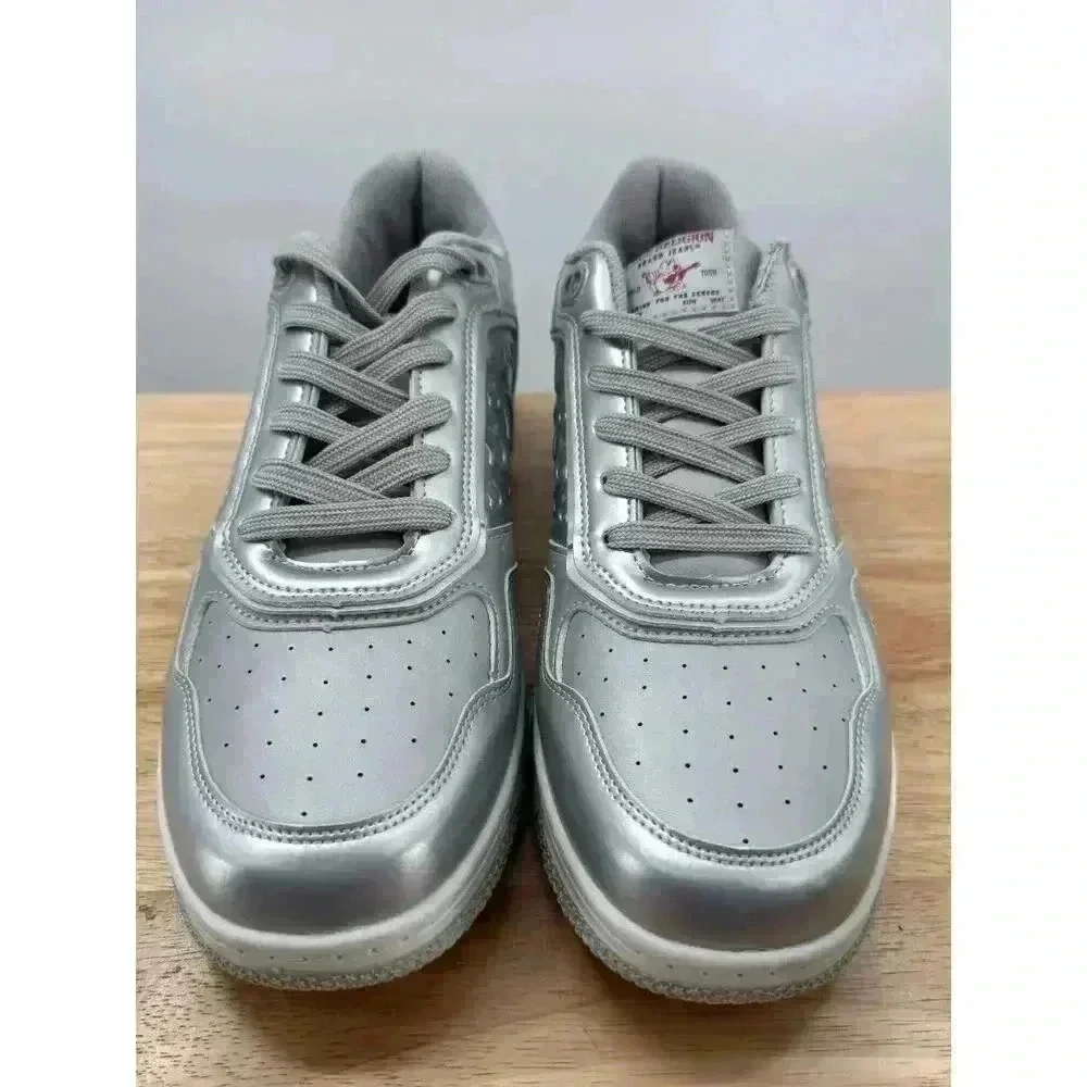 True Religion Jones Court Silver‎ Emboss Casual Sneaker Men’s Size 10 New